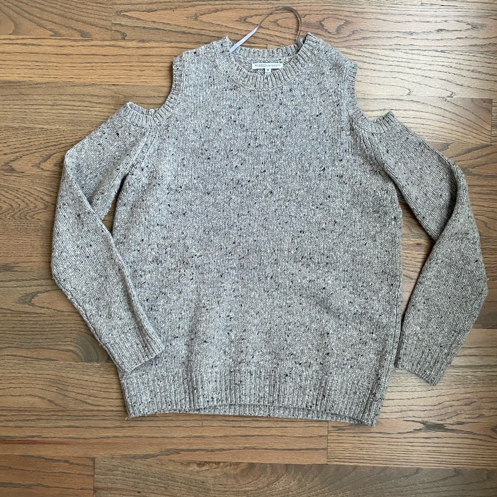 Rebecca Minkoff grey shoulder cut-out sweater